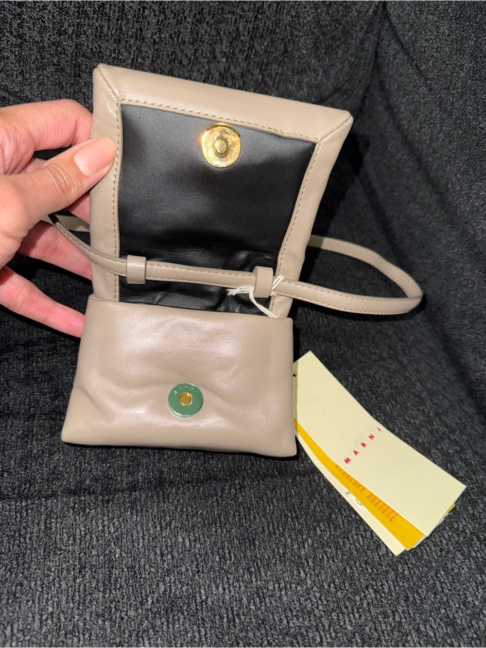 Marni Beige Mini Crossbody Bag - Picture 6 of 9